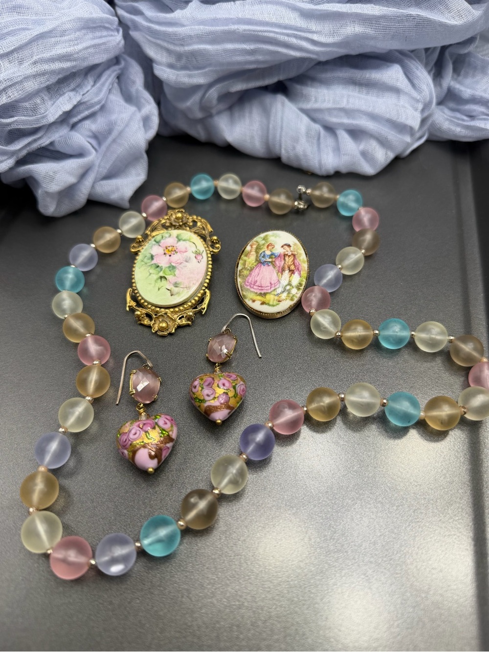 Vintage Pastels Jewelry lot.
